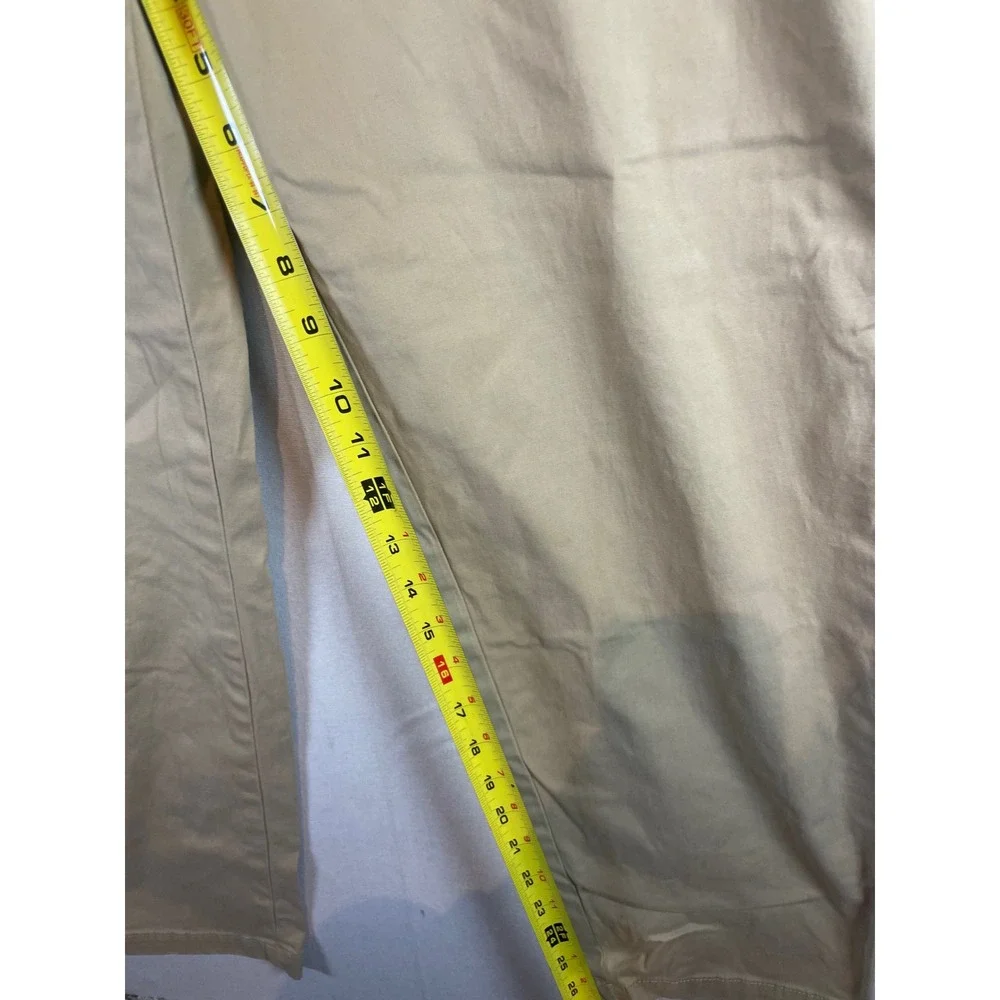 Talbots Womens 12 Relaxed Chino Pants Khaki‎ Tan Straight Leg Mid Rise Cotton